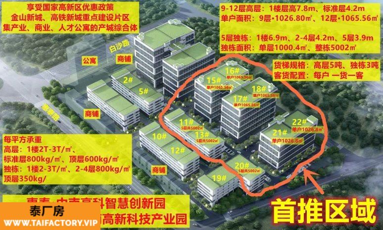 广东惠州惠泰·智慧创新园  广东惠州惠城区惠南科技园 标准厂房出售 1000平起售 首付3成 三层独栋和多层分层产品 一小时畅游深莞惠